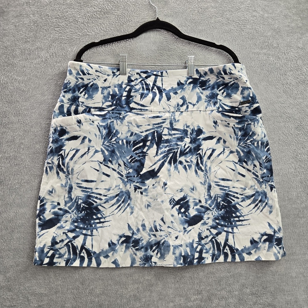 S.C.&CO. Women Skirt XL Blue‎ Skort Nylon Rayon Floral